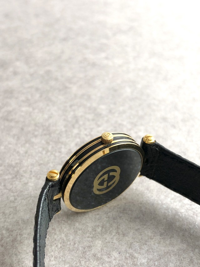 GUCCI グッチ 腕時計 ブラック レザー クウォーツ vintage ヴィンテージ オールド gipjhw