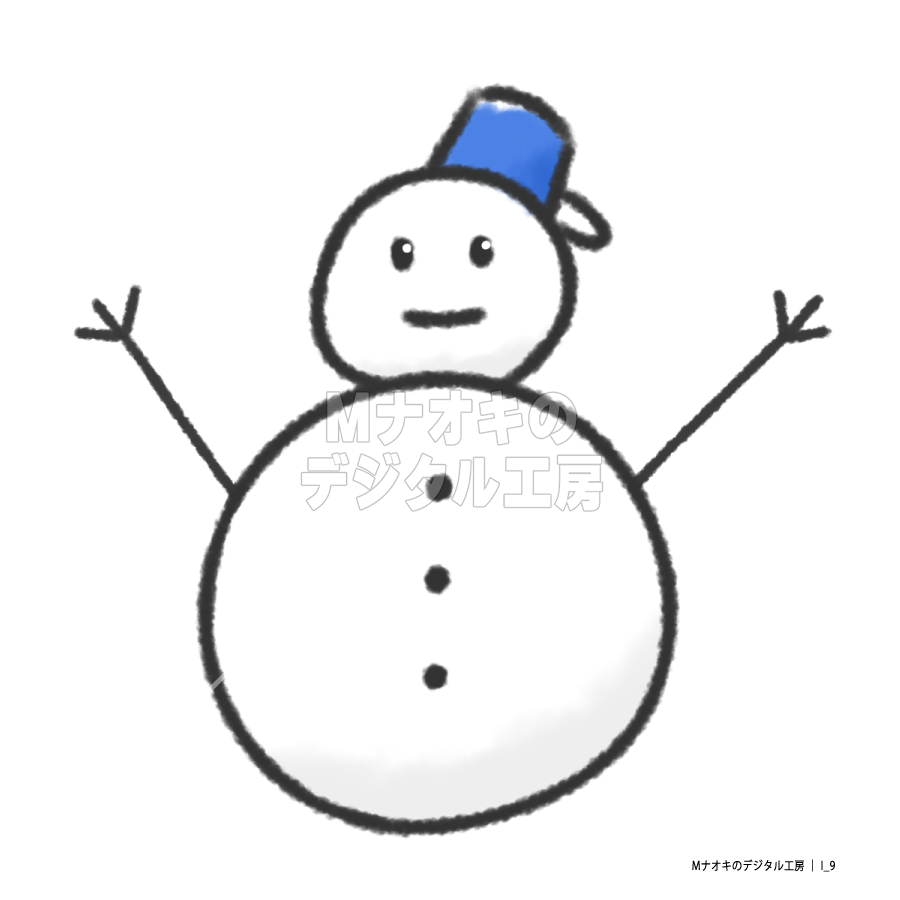 雪だるま（天気・笑顔）　Snowman (weather/smile)