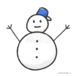雪だるま（天気・笑顔）　Snowman (weather/smile)
