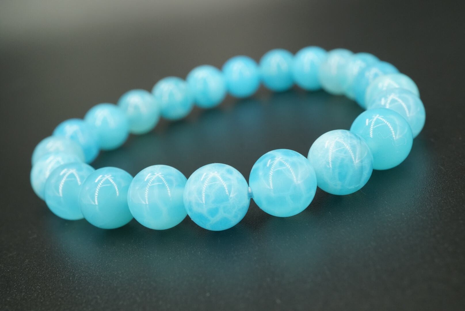 1 高品質 シーブルーカルセドニー 天然石 ブレスレット | ⭐️PUSH⭐️