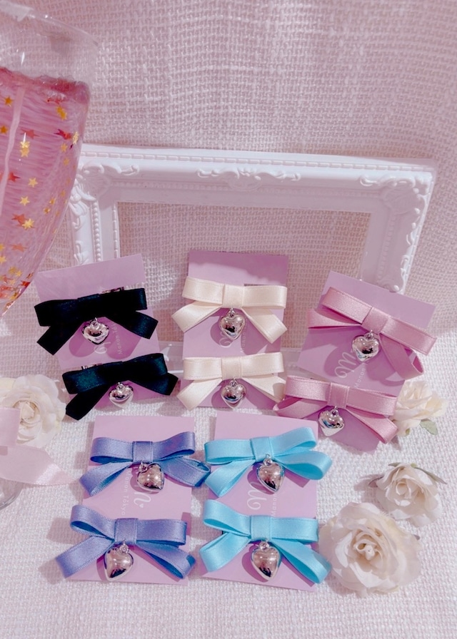 Metal Heart Ribbon Set Hair Accessory