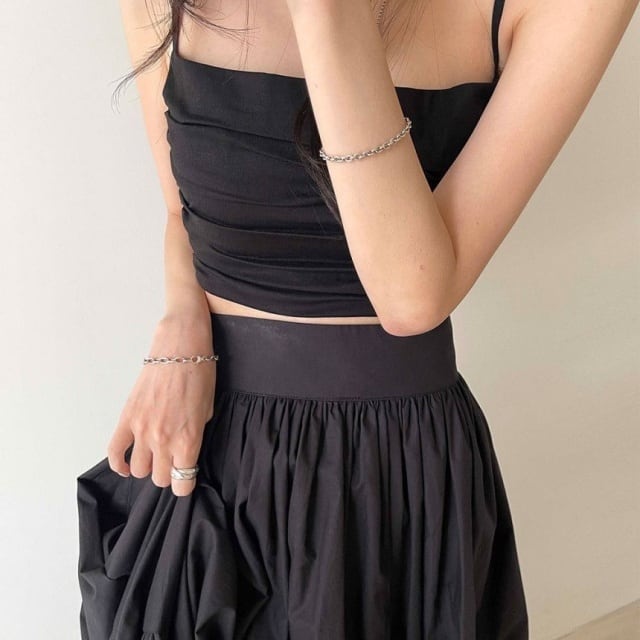 予約販売】セットアップ レディース ロングスカート ブラック ハイ