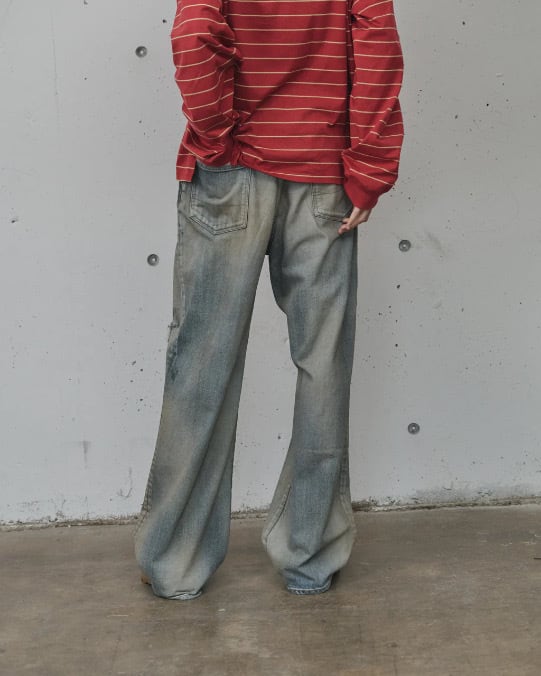 ANCELLM／CRASH MIDDLE STRAIGHT 5P DENIM 26SS】ANCELLM CRASH MIDDLE STRAIGHT 5P DENIM PANTS(INDIGO) ANC