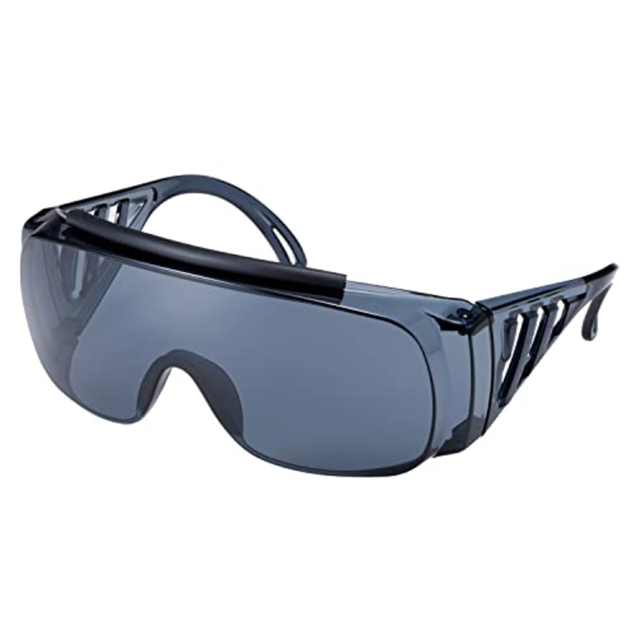 [山本光学] YAMAMOTO NO.338 スモーク メガネの上からかけられる オーバーグラスタイプ保護めがね 上部クッションバー付き ワイドテンプル ノンコート 日本製 紫外線カット