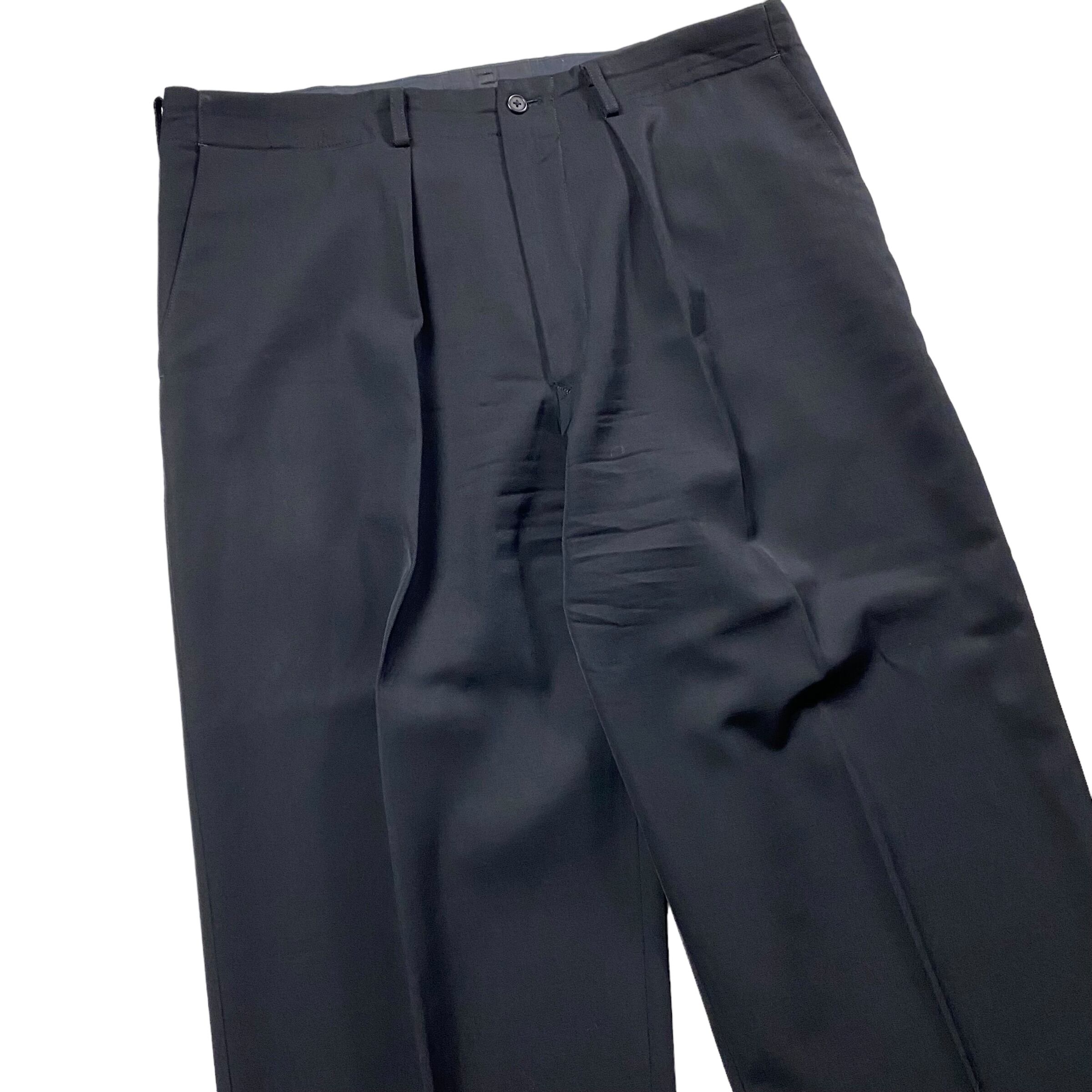 パンツ Y's for men Slacks Pants Wool Gabardine Y's FOR MEN black wool gabardine slacks | NOIR ONLINE