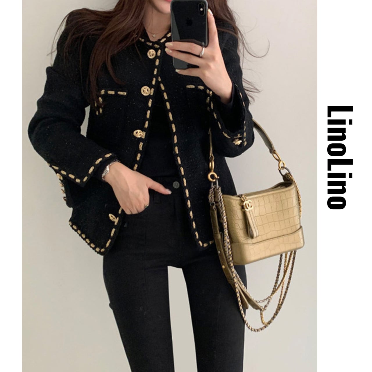 Long Sleeve No-Collar Jacket L00728