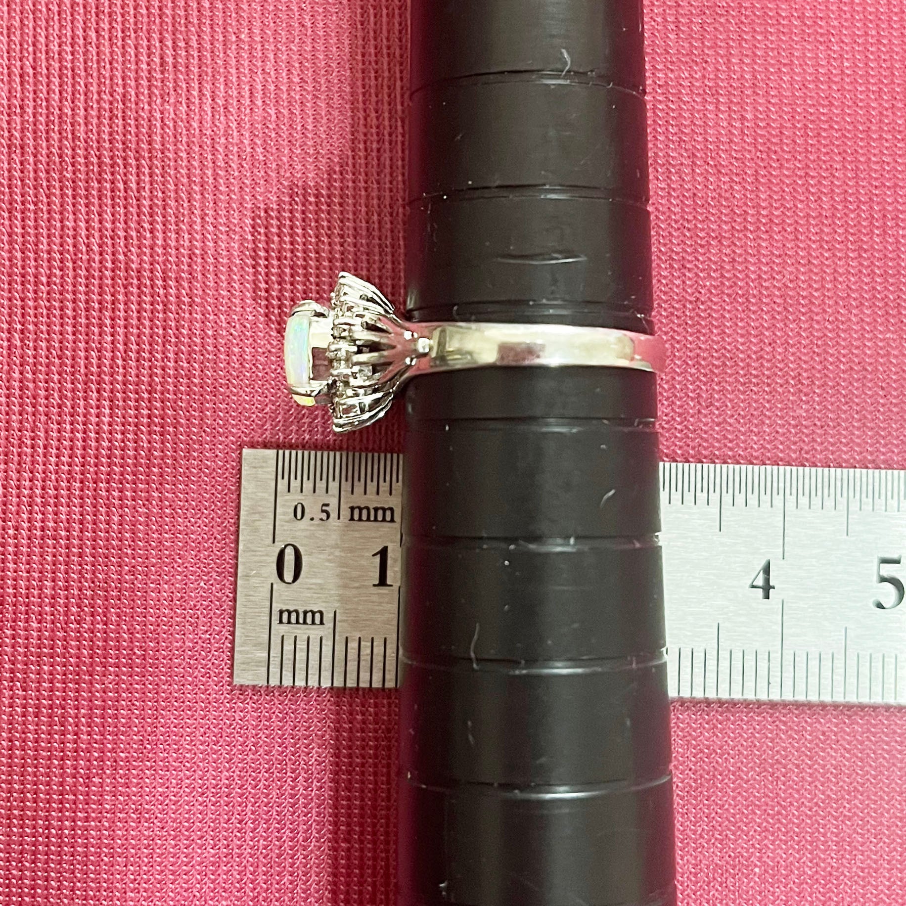 日本の作品】昭和レトロ デザイン ヴィンテージ リング Pt900 オパール