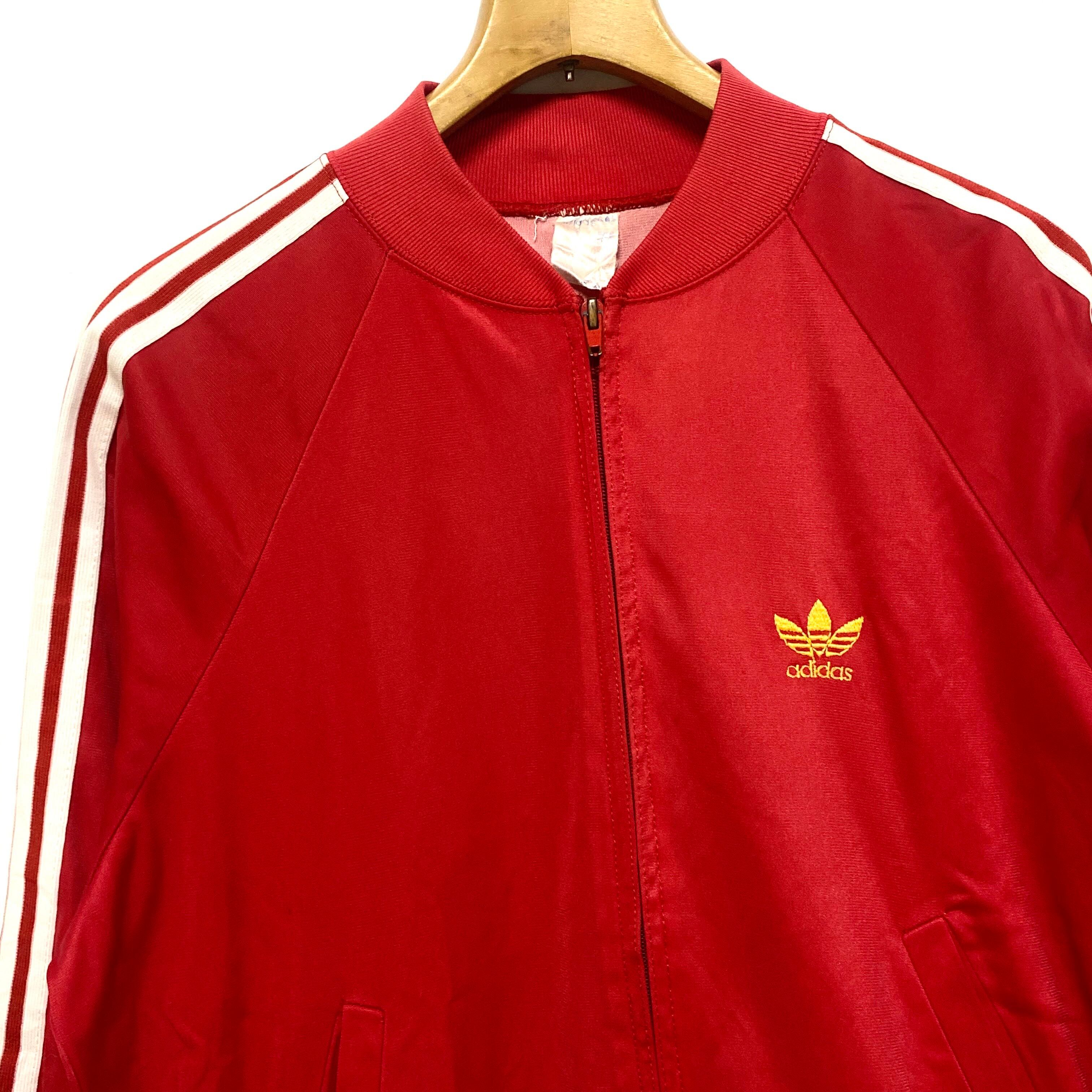 ビンテージ 70s adidas メンズL ジャージ アディダス ATP 赤青白-