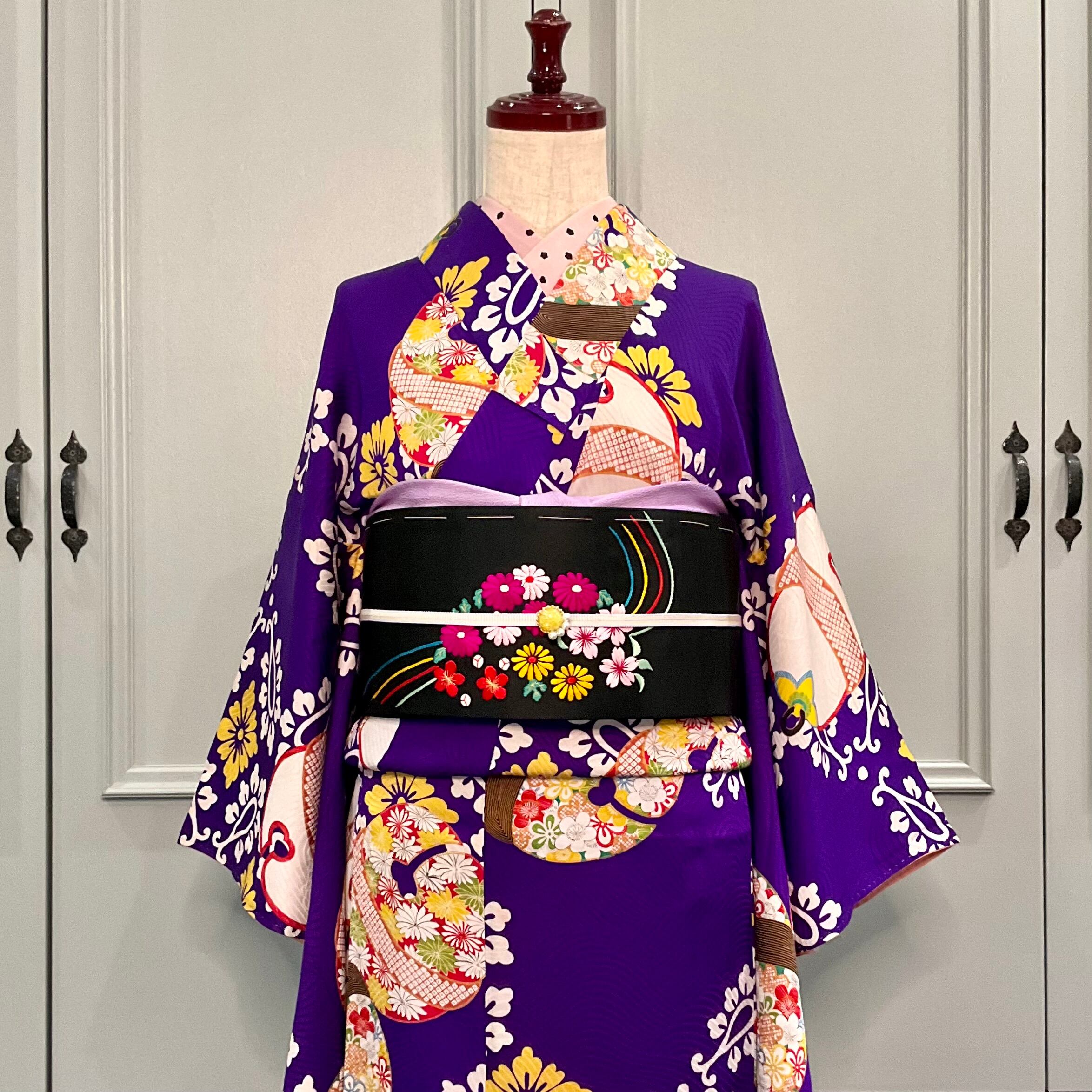 bell paisley*鈴 パープル 紫 ペイズリー 梅 菊 花 bell paisley*鈴 パープル 紫 ペイズリー 梅 菊 花