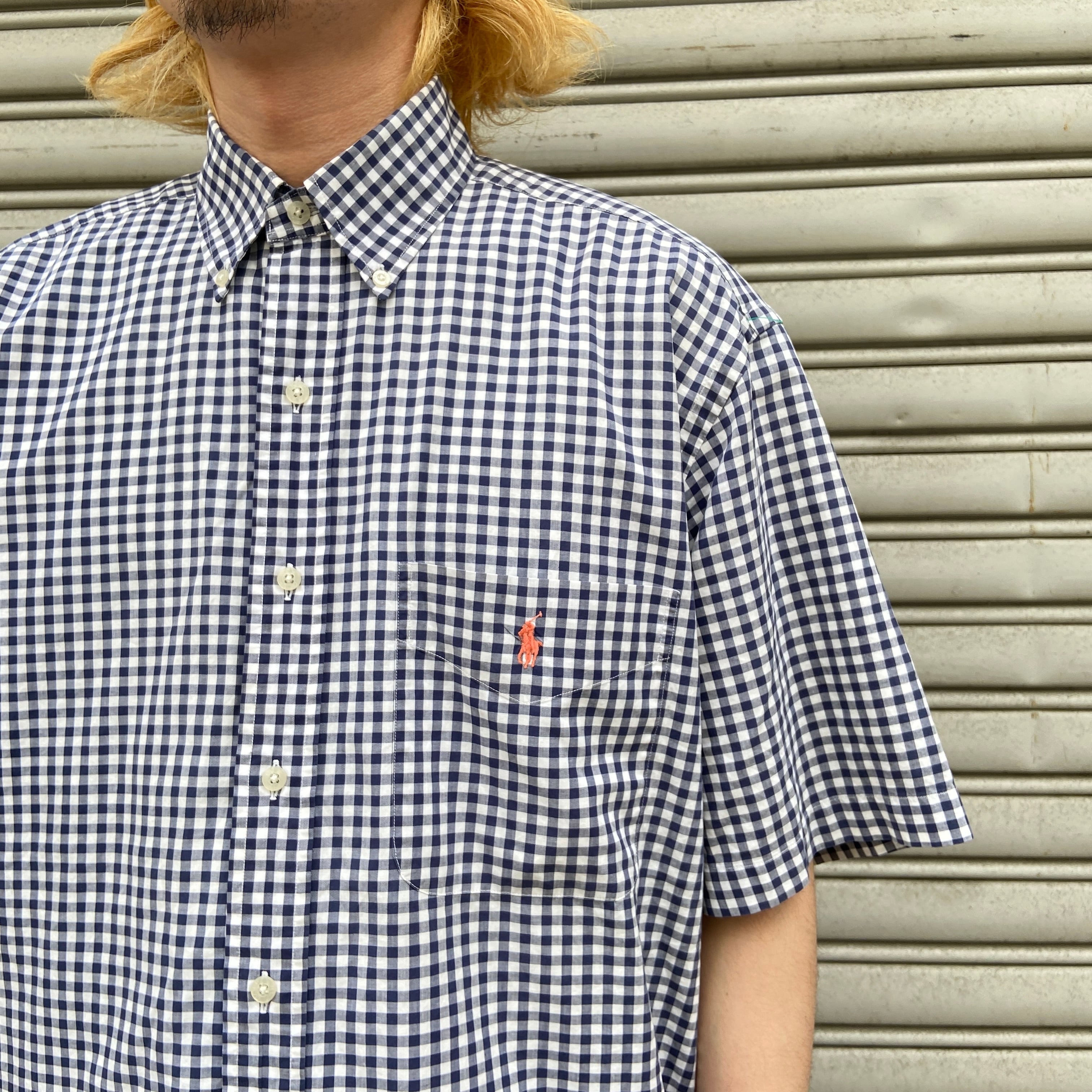 90s Ralph lauren ギンガムチェック半袖シャツ TILDEN M | 古着屋 Uan