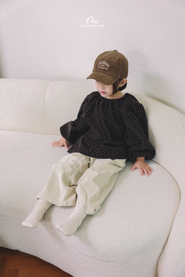 《予約》送料無料【ONU】Dot Shirring Blouse