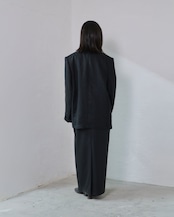 i’m here - GRANDPA Linen Jacket :Black|ダブルブレスト/立体3面ドッキング/“だまし絵”の前立て