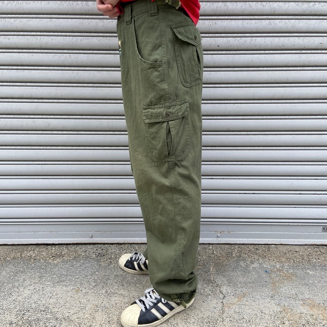 90s USA製　PNB ピーエヌビー　カーゴパンツ　カーキ　W32