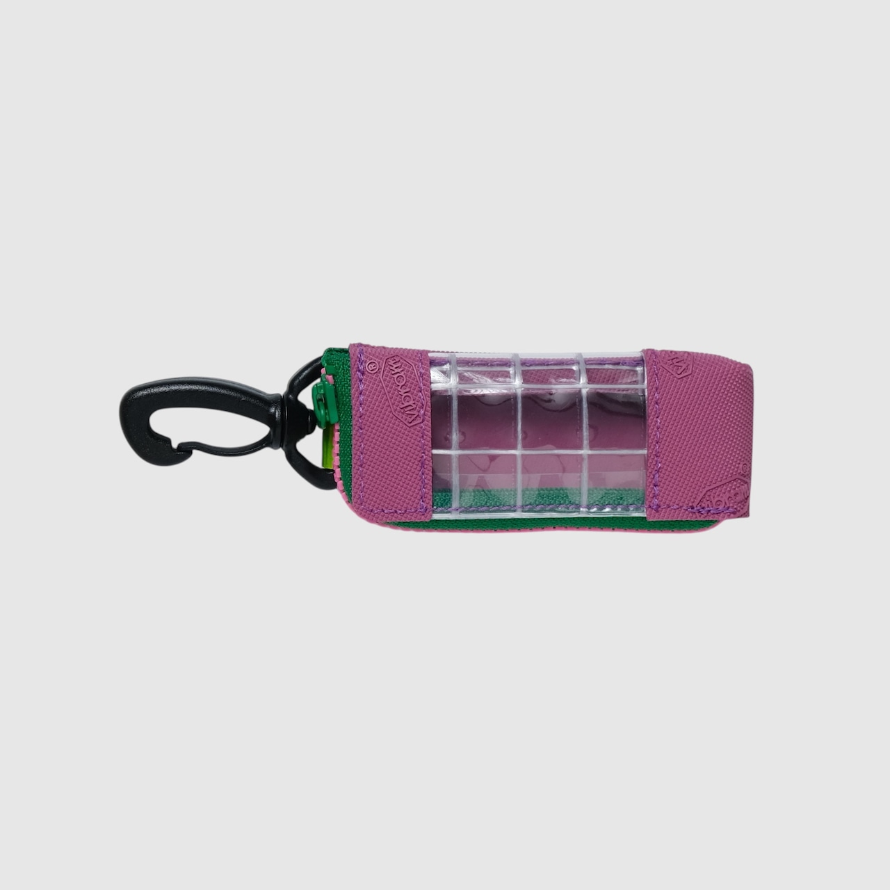 vibram light case (lavender×clear) with pink glowing zip