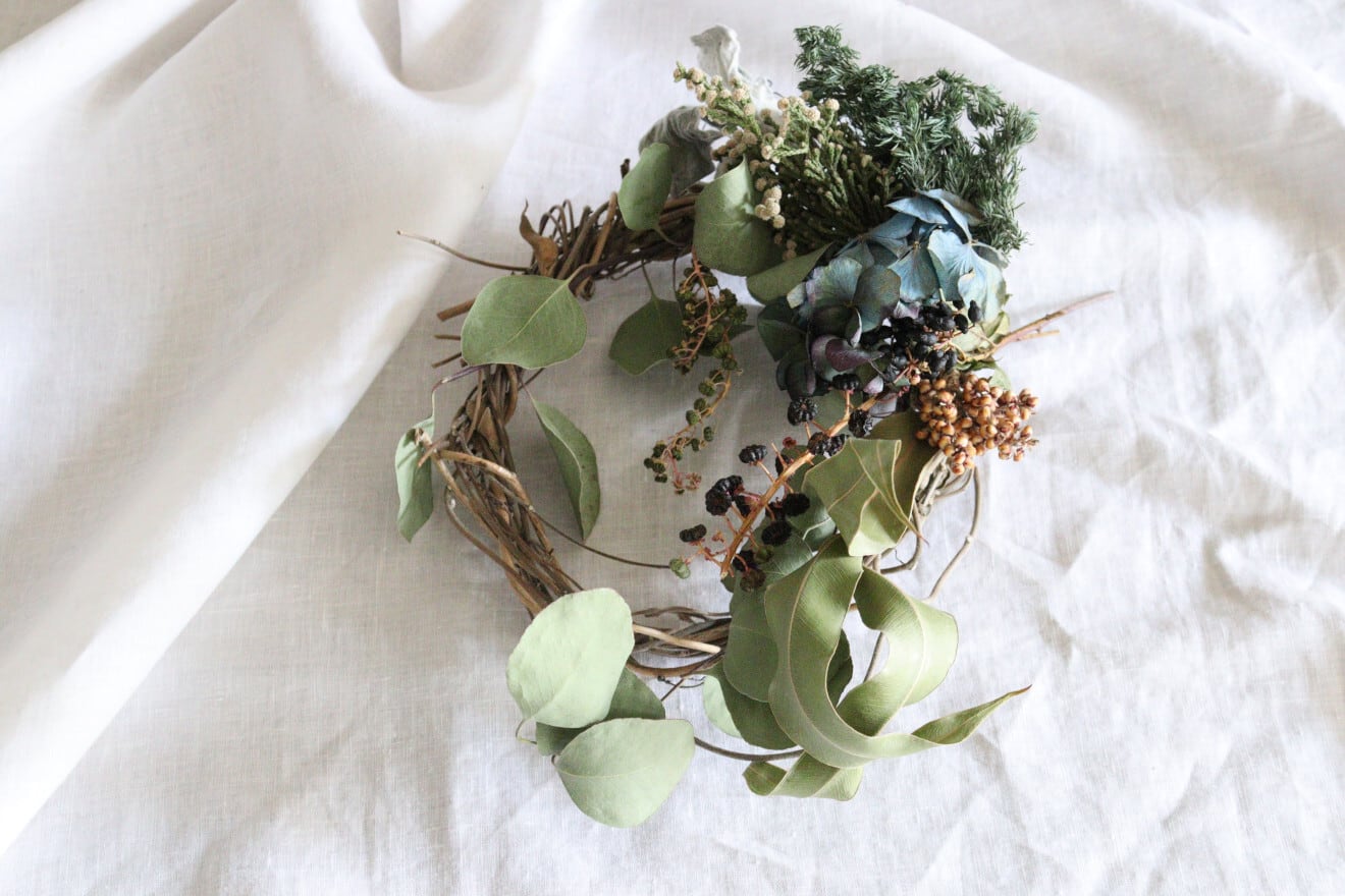 増田由希子 野ぶどうの蔓リース