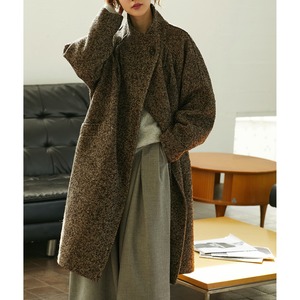 レトロツィード スタンドカラーコート W01362