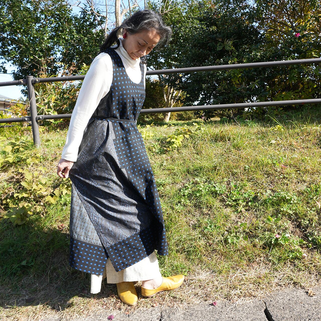 ワンピース エプロン型2wayラップドレス。 | Atelier Mam