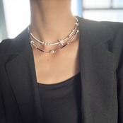 Monotone beads necklace ［BZN24］