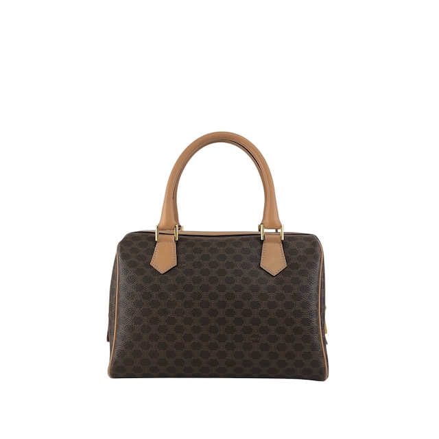 CELINE セリーヌ マカダム ショルダーバッグ ブラウン ブラゾン型押し PVC 2WAY vintage ヴィンテージ オールド h5nkpp