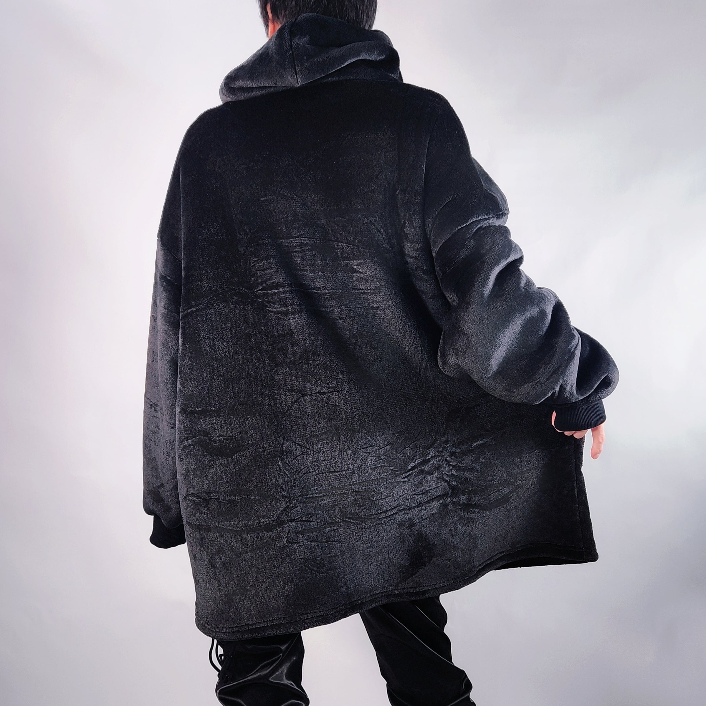 着る毛布もこもこFACE UNISEX HOODIE【BLACK】 | NIER CLOTHING