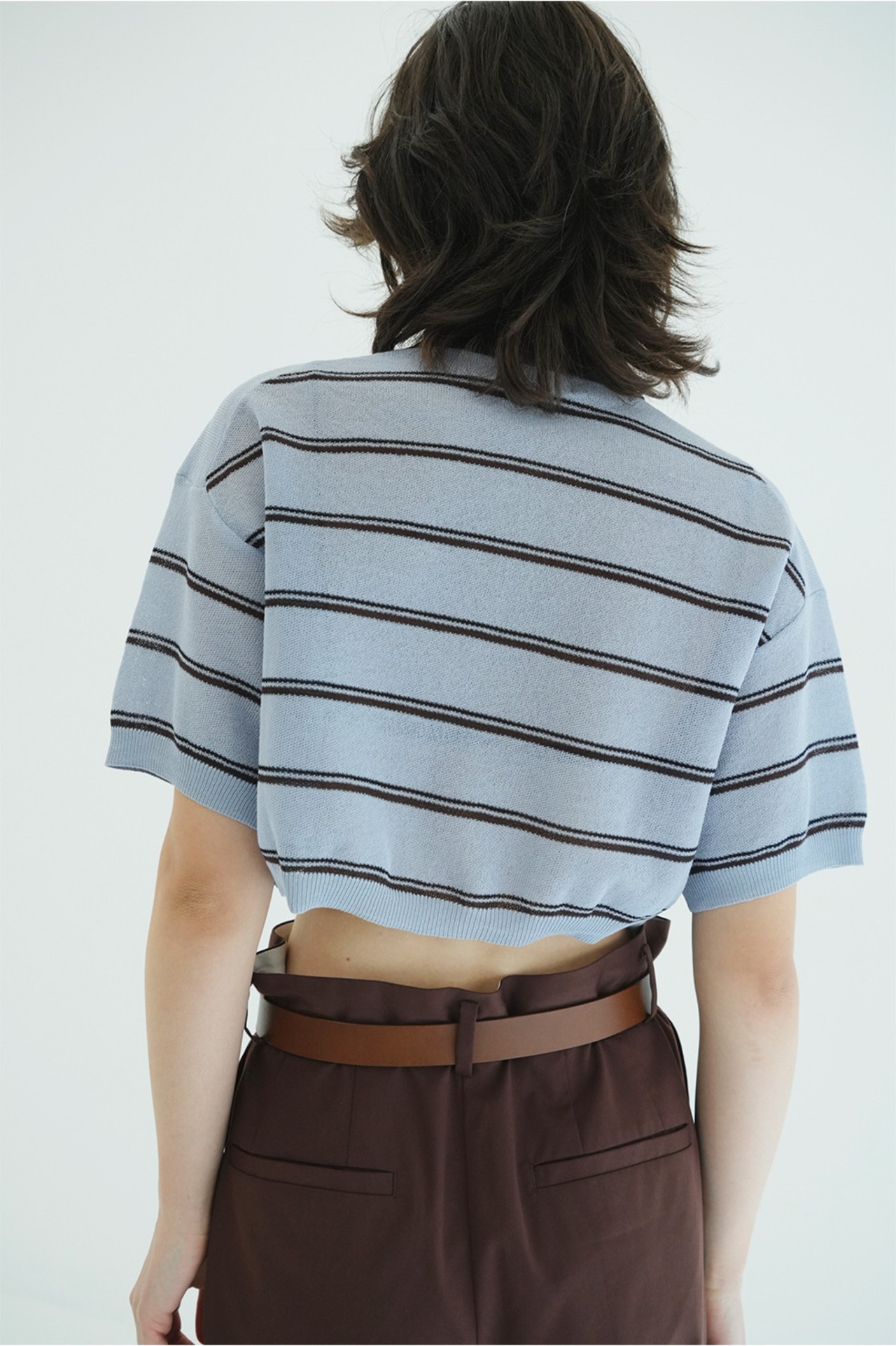 CLANE SPONGY SHEER POLO KNIT TOPS 3色展開