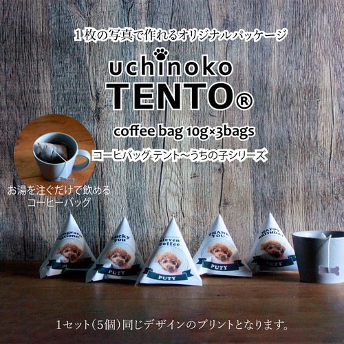 【オリジナルパッケージ作製】coffee bag original TENTO～uchinokoうちのこシリーズ（１セット×５パック）