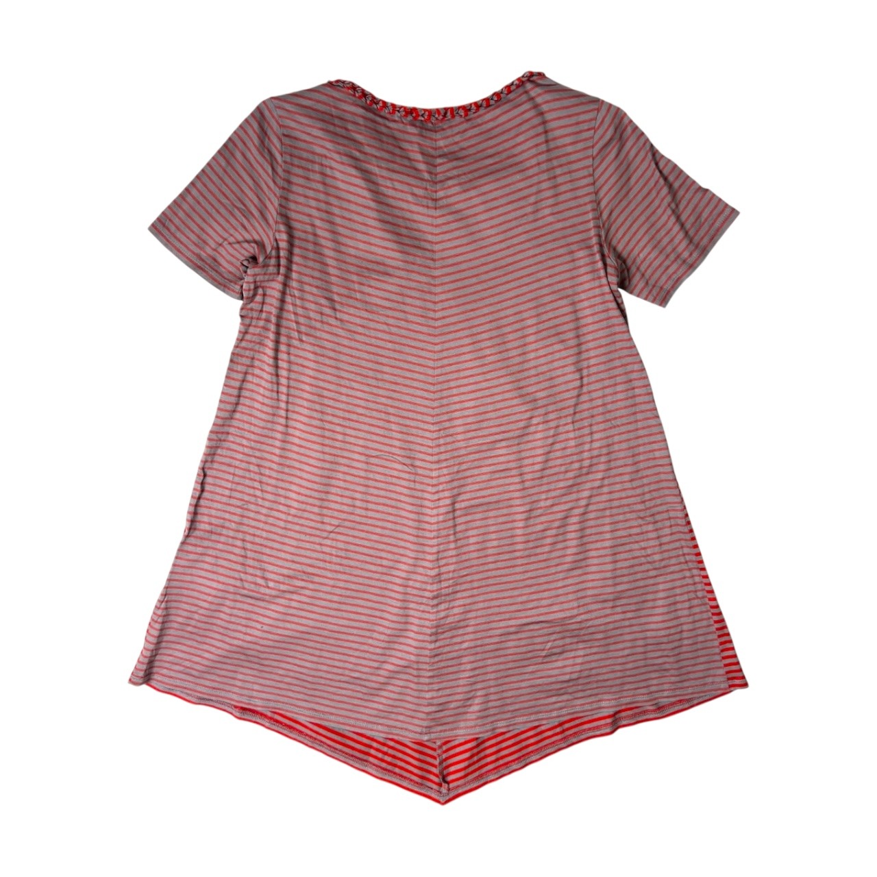 HIROKO BIS ヒロコビス ボーダー 切替 半袖チュニック ロング丈 9/オレンジ チャコール/ミニワンピース