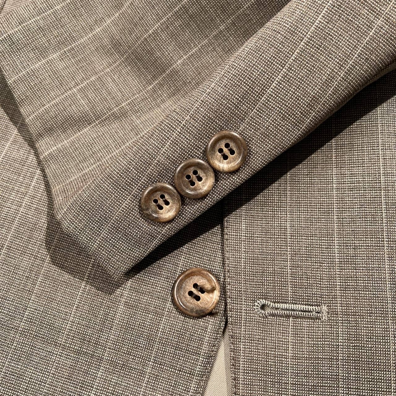 Brooks Brothers ブルックスブラザーズ ストライプ セットアップ 2B スーツ A5 /グレージュ系/上下セット/メンズ