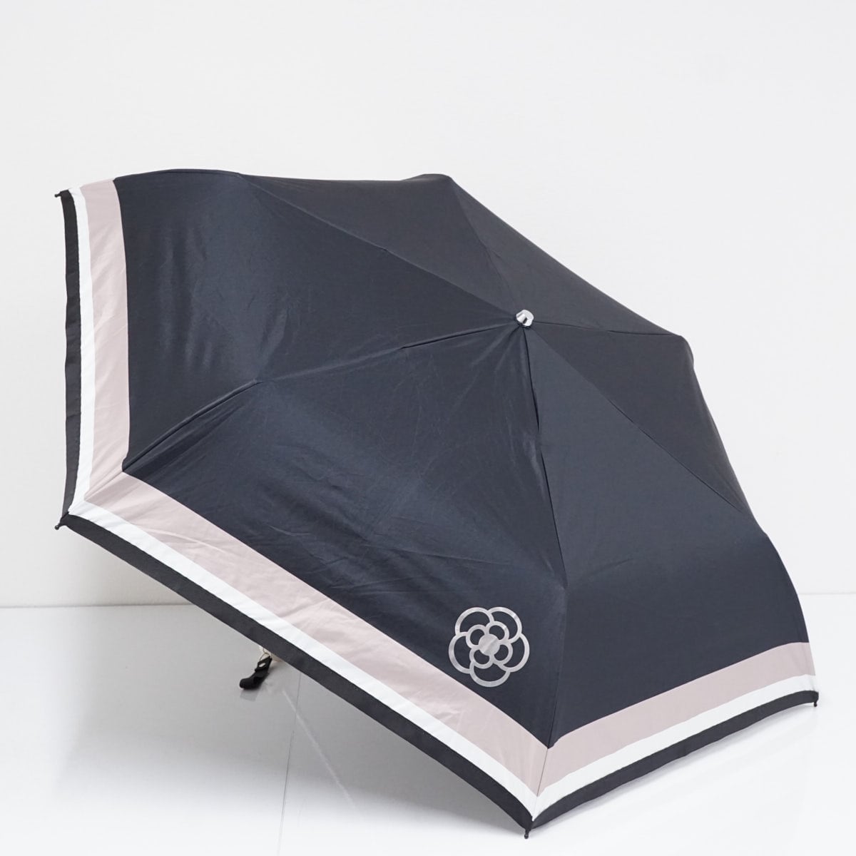折りたたみ日傘 CLATHAS クレイサス USED品 晴雨兼用 ボーダー 遮光 遮