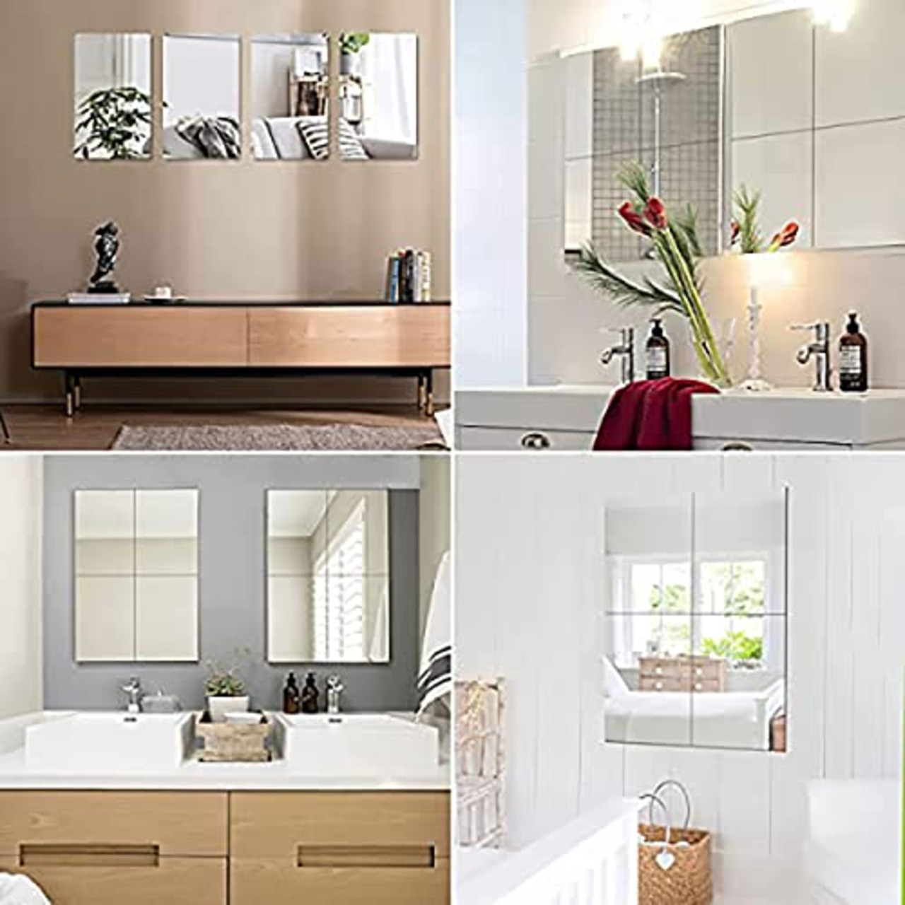 10枚セット貼る鏡 全身 割れない鏡ミラー アクリル 飛散防止 DIY鏡壁に貼る鏡 全身鏡 姿見鏡 壁掛け ミラー 壁掛け 浴室 (15*15cm)