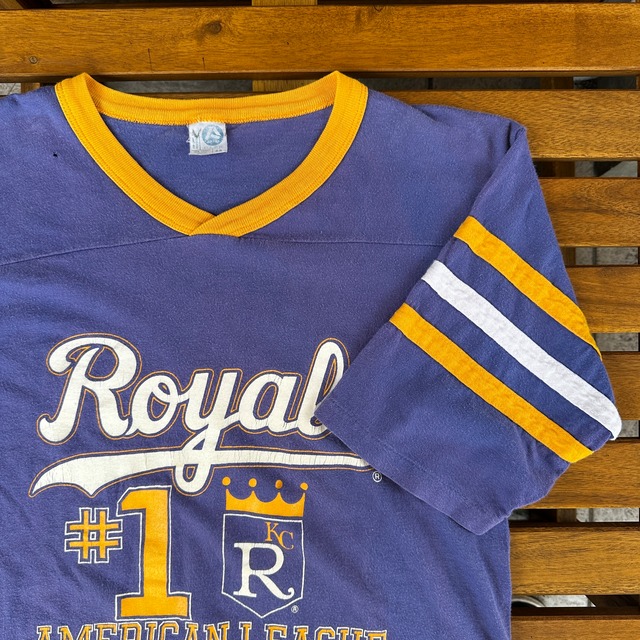 1980'S ARTEX FOOT BALL T-SHIRT ROYALE PURPLE M