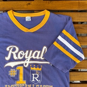 1980'S ARTEX FOOT BALL T-SHIRT ROYALE PURPLE M