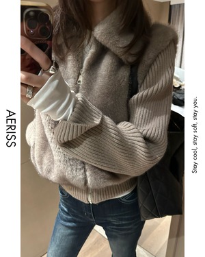 フェイクファーニット 2color A0742