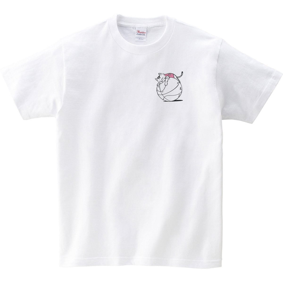にゃんこ バスケ 居眠り Tシャツ cat52 イラスト 猫 ねこ ネコ ゆるい バスケットボール