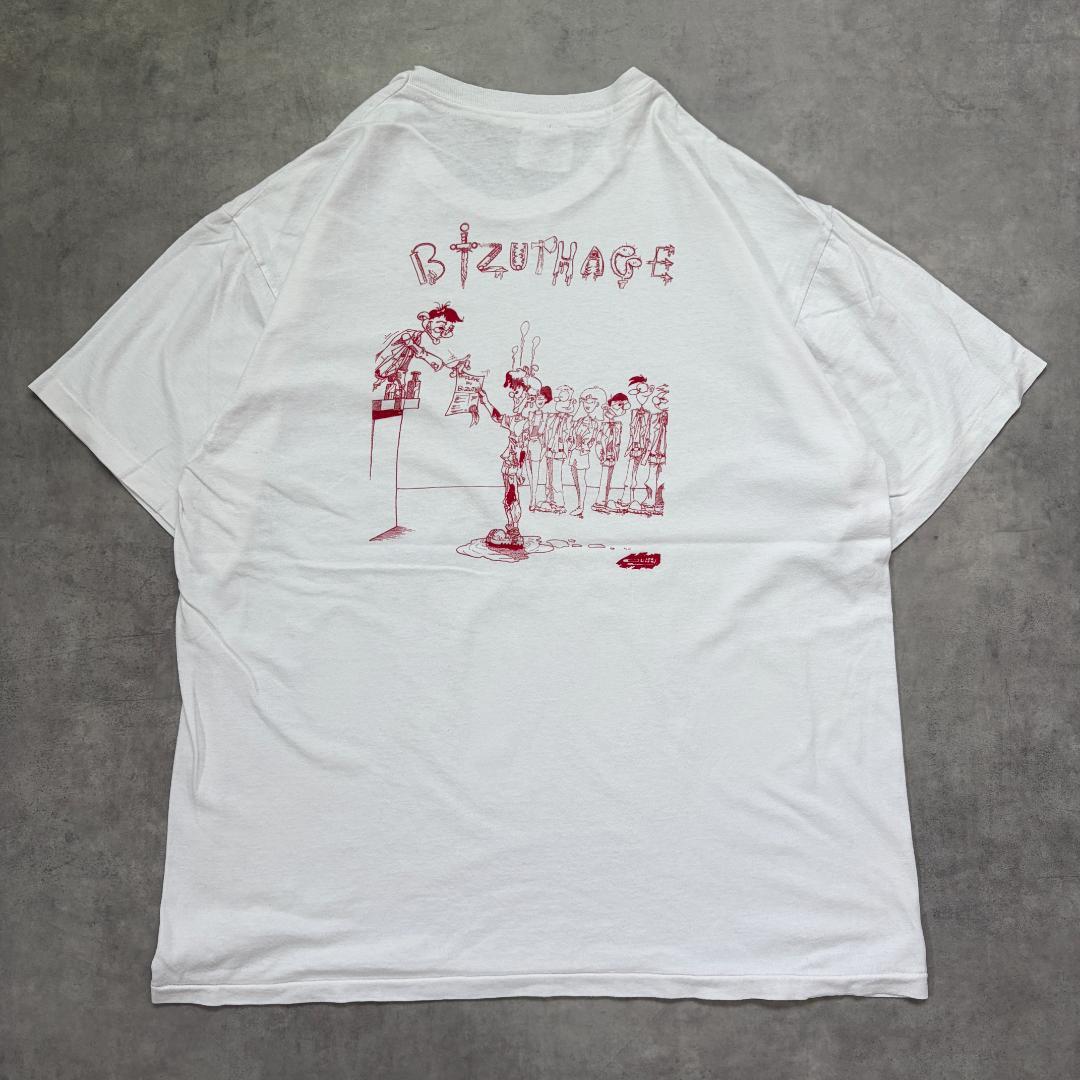 ヘインズ Tシャツ アート ジョーク 古着 90s USA製 L 白 21936