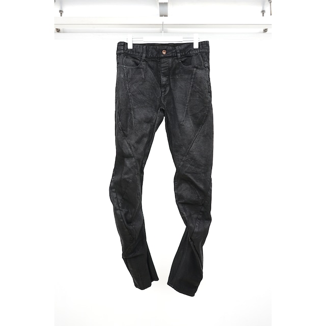 [D.HYGEN] (ディーハイゲン) ST107-0224S Product Coated Stretch Cotton Denim Overlock Twisted Curve Slim Pants