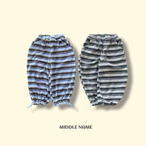 《送料無料》予約：テリーストライプパンツ【MIDDLENAME】