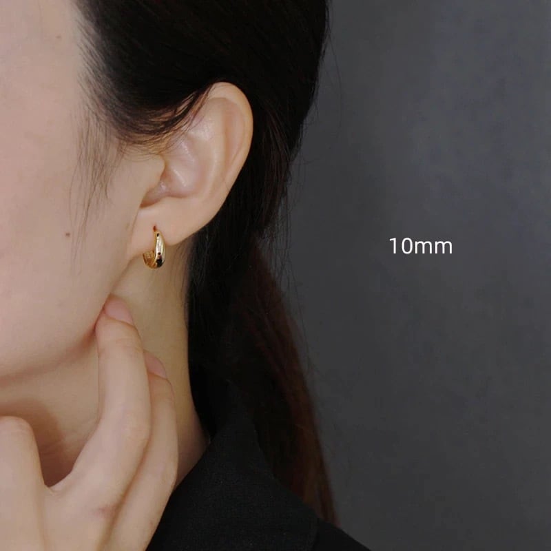 お得セット フープピアス 片耳 シルバー925 10ｍｍ シンプル 中折れ式