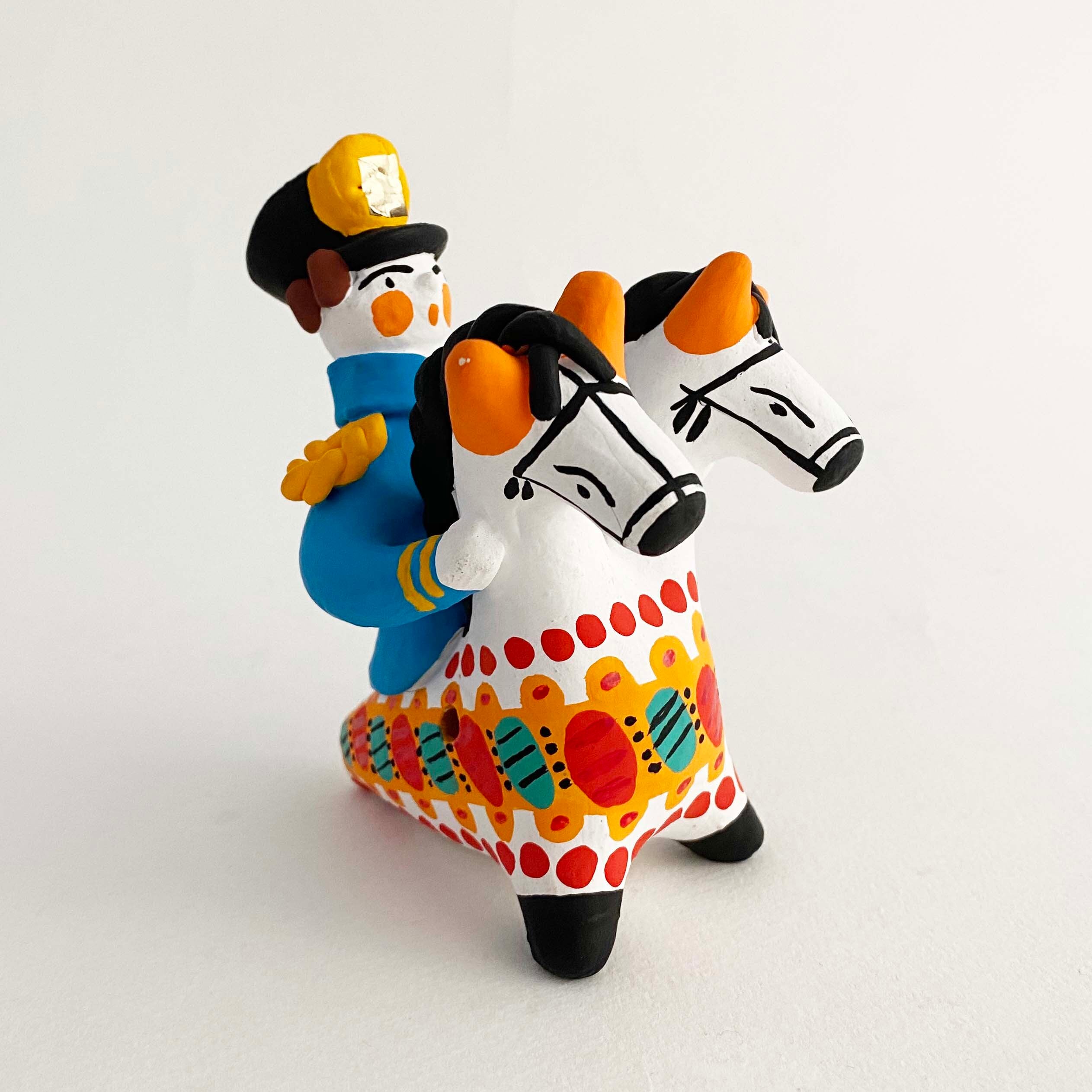 ディムコヴォ土人形 / 双頭の馬（笛）