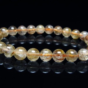 キャッツアイルチルクォーツ ブレスレット 7mm ルチルクォーツ ブレス 一点物 メール便可 [M便 1/10] 111-45846