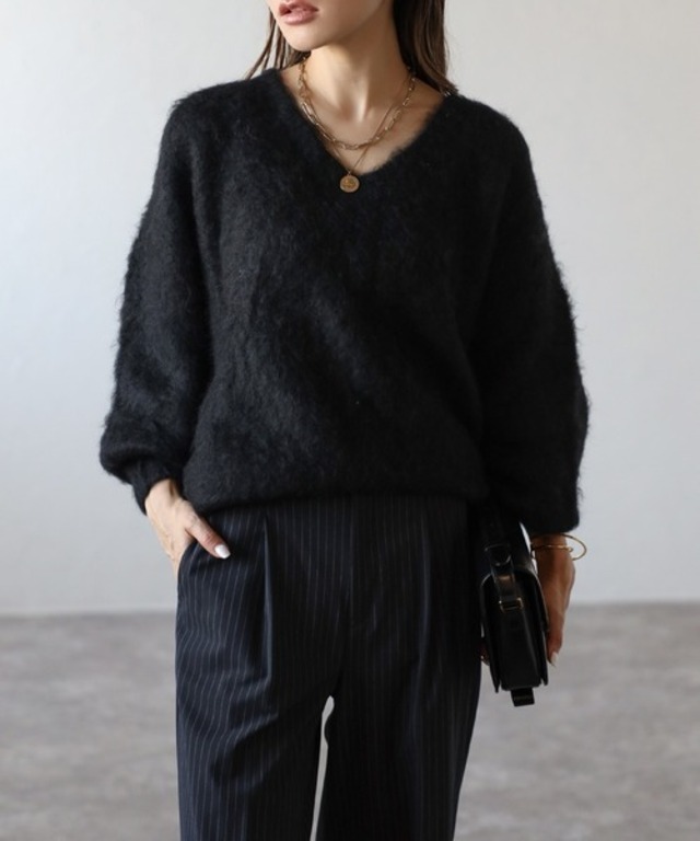 カシミアタッチニットプルオーバー