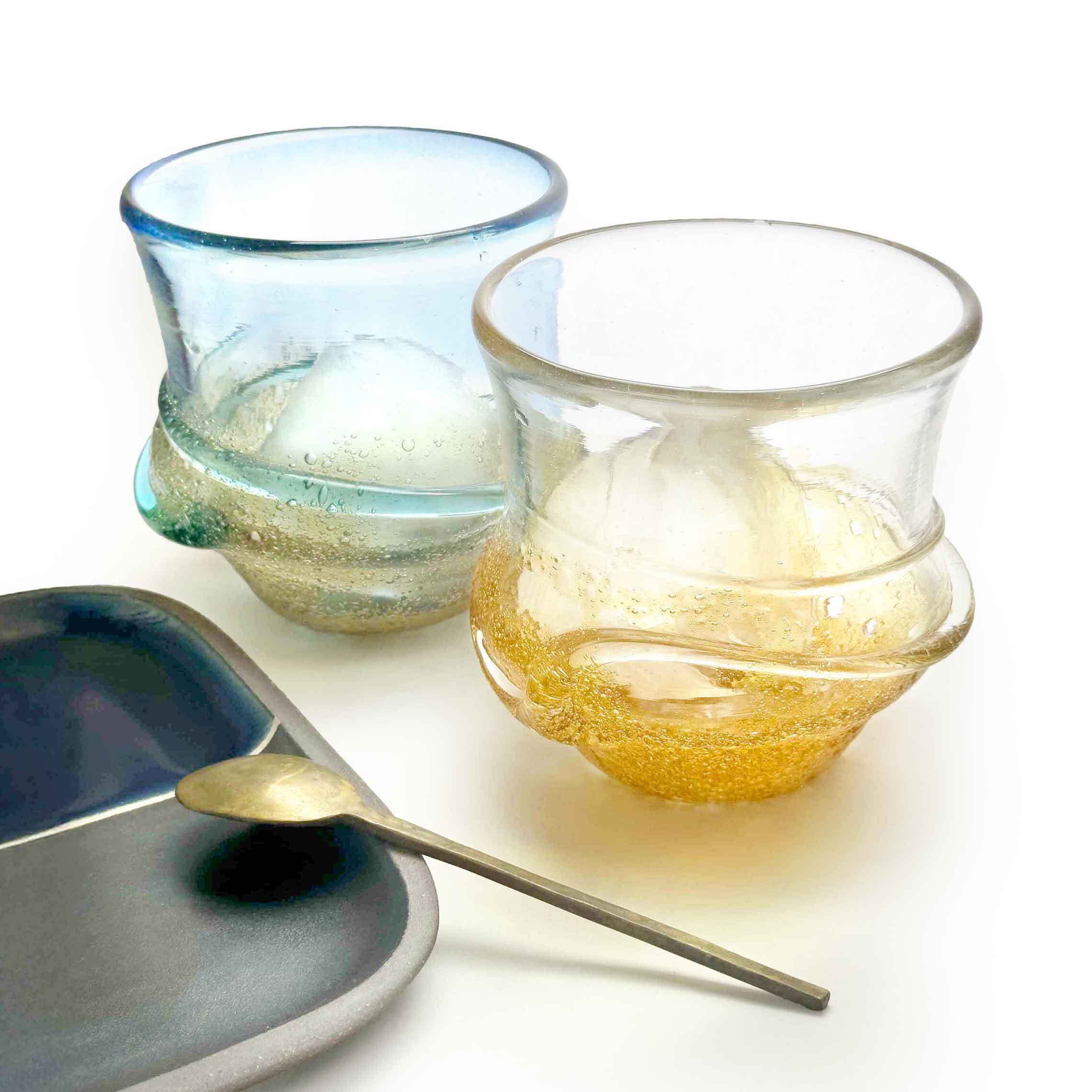 宙吹きガラス工房虹】（歩夢）透 / 透茶泡 [琉球ガラス] | 【琉球