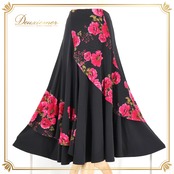 社交ダンス 衣装 prima boutique プリマブティック スカート レッスンウェア ブラック系 伸縮 ストレッチ 練習 レッスン 花 花柄 レース 華やか ダンス衣装 イベント ステージ パーティー レディース おしゃれ かわいい ピンク系 グリーン系