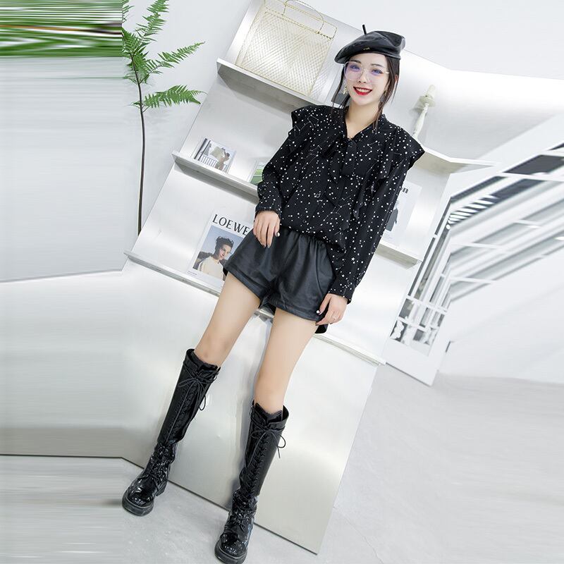 特大の女性のシャツルーズな西洋のファッション女性肉と薄いシフォンシャツのトップトレンドをカバーする200ポンドの太った姉妹 ミックスインファッション338077430