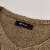 nano universe ナノユニバース ラクーンドッグ タヌキ & 羊毛 ラムウール ニット セーター サイズ F /フリーサイズ/レディース/ベージュ系