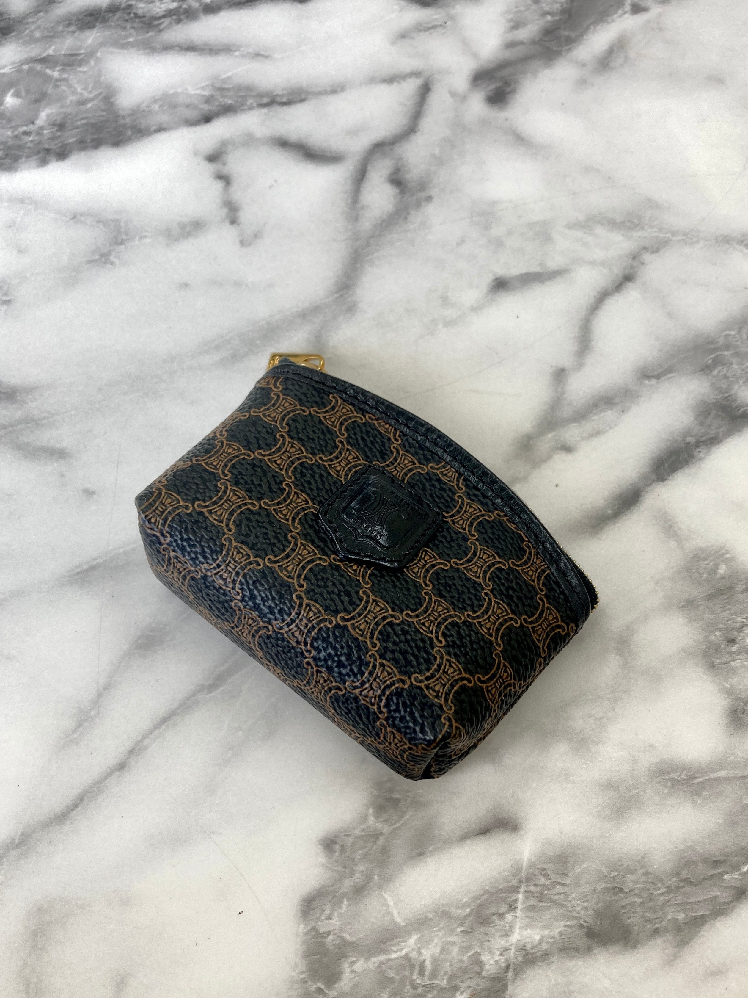 CELINE セリーヌ マカダム ブラゾン型 レザー コインケース 財布