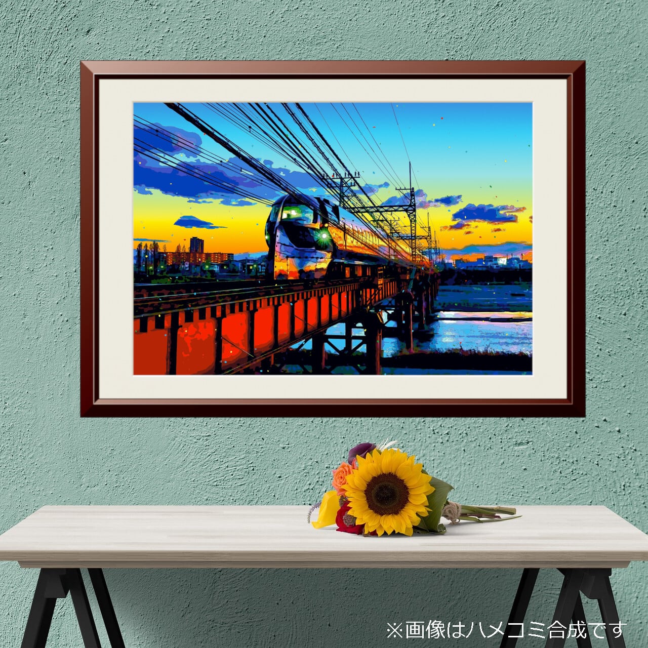 アートポスター】大阪 夕暮れを走る特急列車（作品No.610） | GALLERY