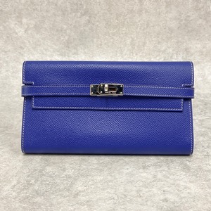 HERMES エルメス ケリーウォレット ヴォ―エプソン ブルーエレクトリック □R刻印 6466-202204