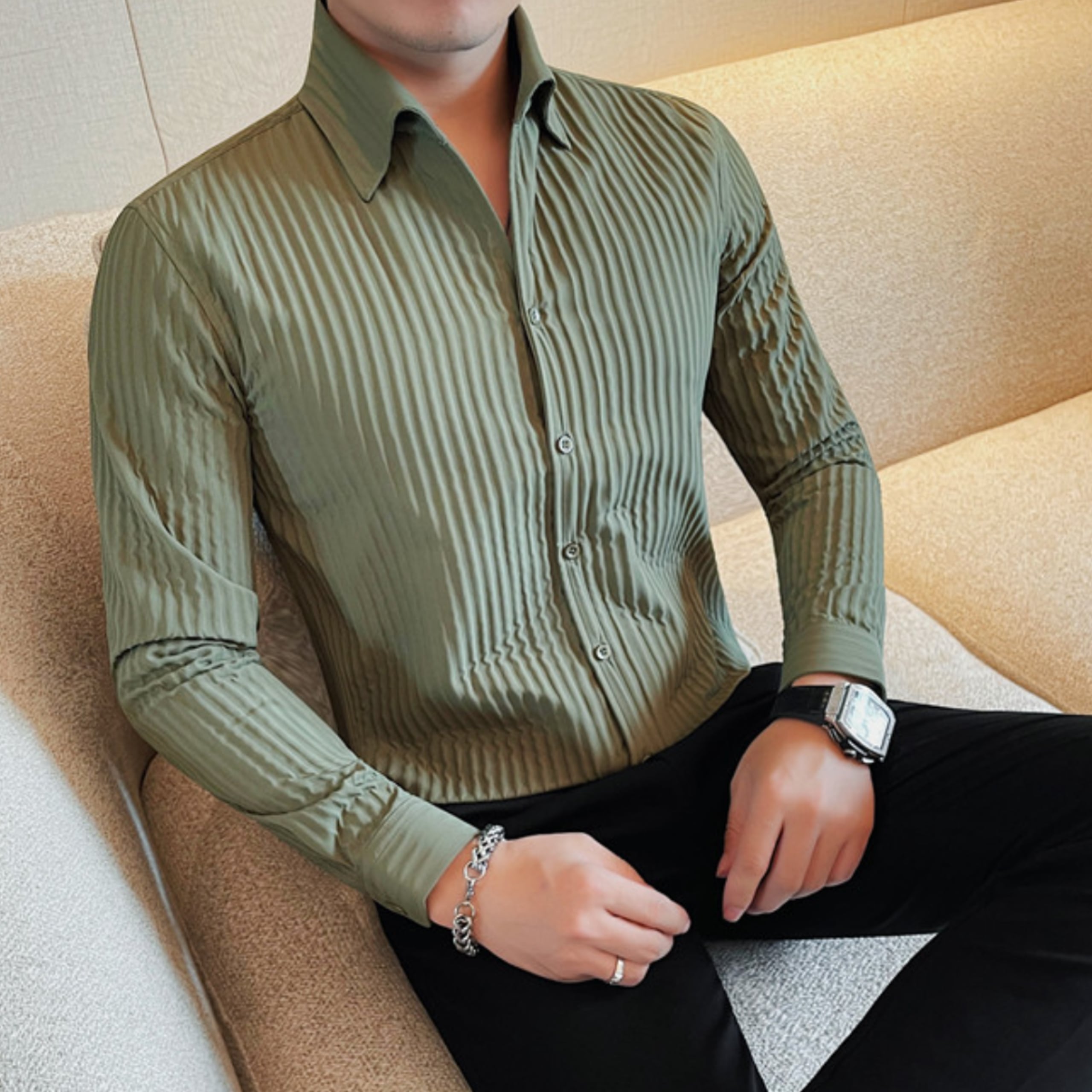 バーティカルストライプシャツ(3color) M0744