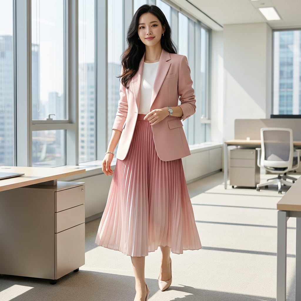 テーラードジャケットandプリーツスカートセットアップ A1003